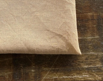 Medium Tea - Natural Hand Dyed  30ct Linen Cross Stitch Fabric Fat Quarter MADE TO ORDER Australia