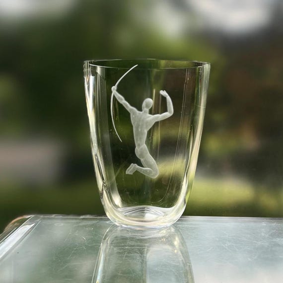 Orrefors Lindstrand Apollo 1935 Engraved Vase