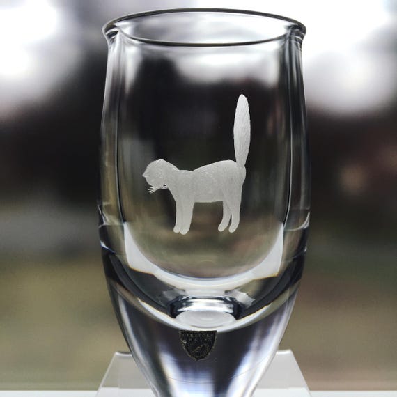 Orrefors Lundin Kitty Cat Engraved Swedish Crystal Vase