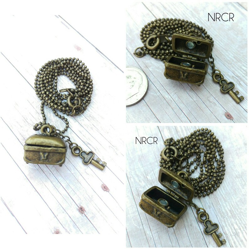 Secret keeper Box & Key Necklace. Open/Close. Antique. Secrets Etsy