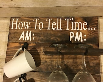 couple gift home decor funny gift How To Tell Time Board AM PM hygge home