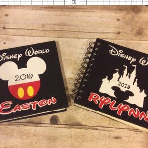 5 1/2 x 8 1/2 inch Personalized Disney Autograph Book, Disney World, Disney Land or Disney Cruise, Mickey and Minnie Mouse Book, Honeymoon image 3