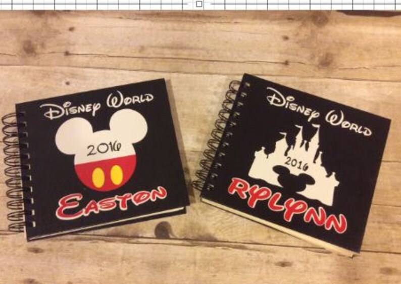 5 1/2 x 8 1/2 inch Personalized Disney Autograph Book, Disney World, Disney Land or Disney Cruise, Mickey and Minnie Mouse Book, Honeymoon image 3