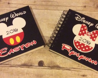 5 1/2 x 8 1/2 inch Personalized Disney Autograph Book, Disney World, Disney Land or Disney Cruise,  Mickey and Minnie Mouse Book, Honeymoon