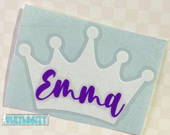 Personalized Tiara Decal | Custom Crown Decal | Princess Sticker | Queen Decal | Princess Laptop Decal | Car Decal | Queen Stickers