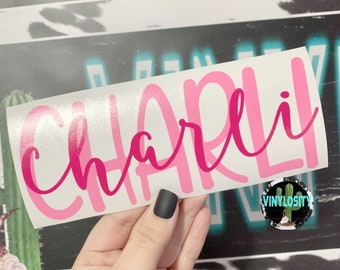 Personalized Name Decal | Custom Name Decal | Double Name Decal | Custom decal | Word Decal | Vinyl Decal | Cup Decal | Car Decal