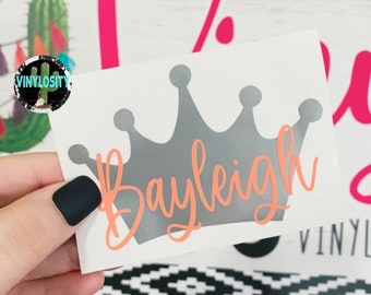 Personalized Tiara Decal | Custom Crown Decal | Princess Sticker | Queen Decal | Princess Laptop Decal | Car Decal | Queen Stickers