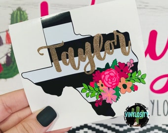 THE ORIGINAL Personalized Floral State Decal | Floral Decal | Floral State Decal | Car Decal | Cup Decal | All States Available