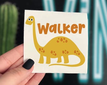 Dinosaur Decal | Custom Dino Sticker | Dino Decal for water bottles, tumbler, cup, etc. | Dinosaur Name Label | Brachiosaurus Stickers