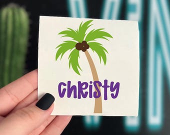 Palm Tree Decal | Custom Palm Tree Sticker | Decal for tumbler, car, laptop, etc.