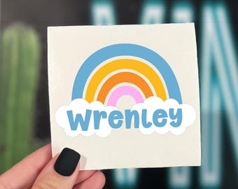 Rainbow Decal | Name Decal | Sticker for tumbler, water bottle, tablet | Custom Decal