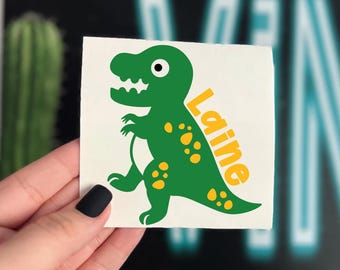 Dinosaur Decal | Custom Dino Sticker | Dino Decal for water bottles, tumbler, cup, etc. | Dinosaur Name Label | TRex Stickers