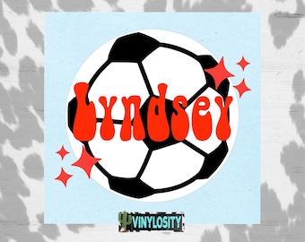 Retro Soccer Custom Decal | Soccer Monogram Decal | Sport Decal | Soccer Coach Decal | Soccer Team Gifts | Tumbler Decal | Soccer Sticker