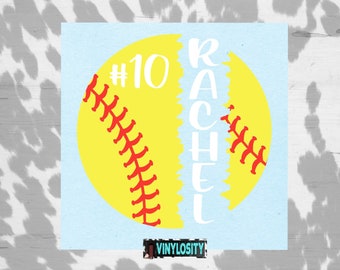 Softball Decal | Softball Monogram | Helmet Decal | Softball Helmet Decal | Car Decal | Cup Decal | Laptop Decal | Softball Sticker