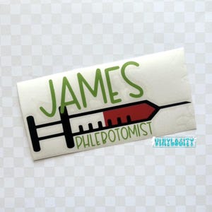 Custom Phlebotomist Vinyl Decal | Phlebotomist Monogram | Decal for car, tumbler, laptop, clipboard | Phlebotomy sticker