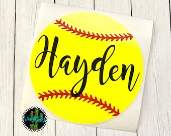 Softball Decal | Softball Monogram | Helmet Decal | Softball Helmet Decal | Car Decal | Cup Decal | Laptop Decal | Softball Sticker