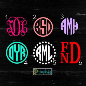 Monogram Decal | Monogram Sticker | Monogram Decals | Monogram Laptop Decal | Car Decal | Custom Cup Decal | Monogram Car Decal | Monogram