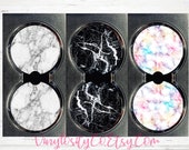 Faux Marble Rubber Car Coasters - Set of 2 Cup Coaster Car Accessories Rubber Coasters