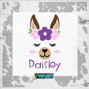 Floral Llama Decal | Personalized Llama Decal | Floral Llama Cup Decal | Llama Car Decal | Llama Sticker