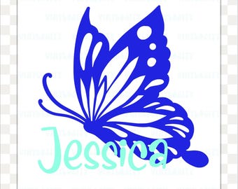 Personalized Butterfly Vinyl Decal | Custom Name Butterfly Sticker | Laptop Tumbler Car Window Decal | Butterfly Vinyl