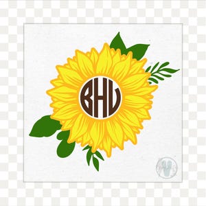 Personalized Sunflower Decal | Sunflower Name Decal | Personalized Decal | Sunflower  Monogram | Tumbler Stickers | Car Decal