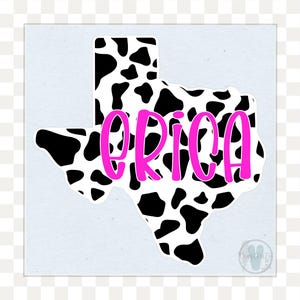 Personalized Cowhide Print State Decal