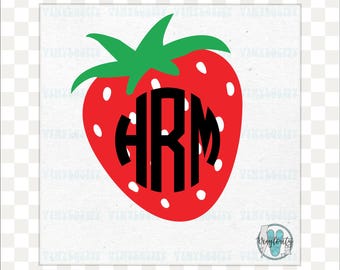 Custom Strawberry Monogram Vinyl Decal