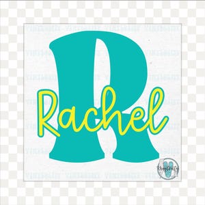 Initial and Name Decal | Monogram Decal | Personalized Decals | Tumbler Stickers | Name Sticker | Car Decal | Laptop Sticker | School Labels