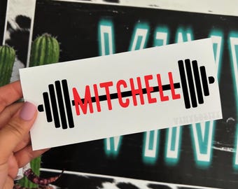 Custom Barbell Vinyl Decal | Power Lifting, Weight Lifting Sticker