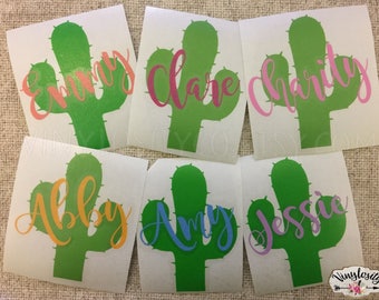 Cactus Monogram | Cactus Decal | Yeti Decal | Car Decal | Monogram Decal | Laptop Decal | Decal for tumbler | Boho Decal | Western Decal
