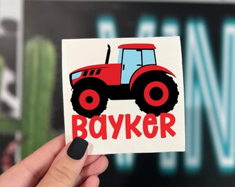 Tractor Customized Vinyl Decal | Farming Sticker | Tractor Decal for water bottle, tumbler, cup | Boy Stickers