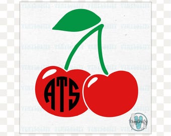 Custom Cherry Monogram Vinyl Decal