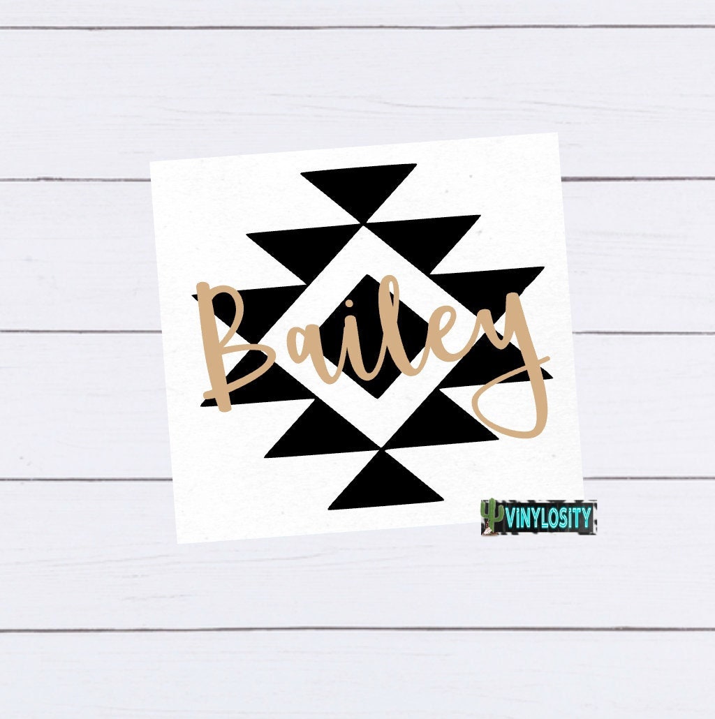 Aztec Monogram Decal Tribal Name Decal Navajo Print Decal - Etsy