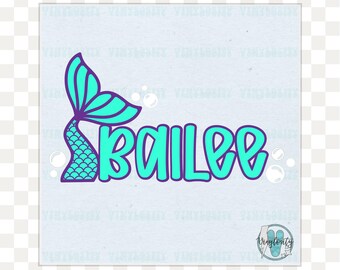 Personalized Mermaid Name Vinyl Decal - Custom Vinyl Sticker for Cups, Laptops, Tumblers, Kids Supplies