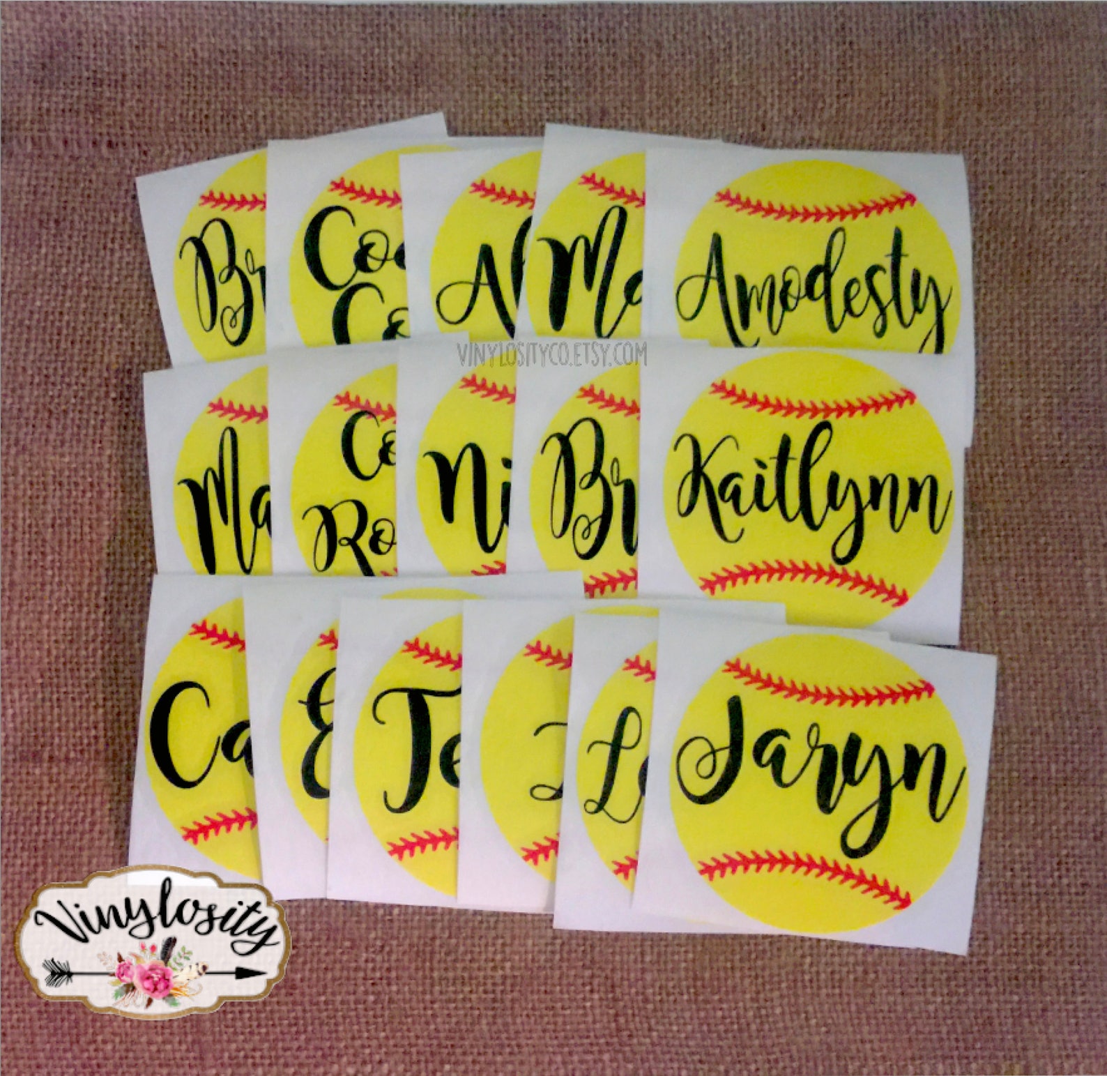 Softball Decal Softball Monogram Helmet Decal Softball Etsy