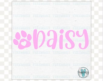 Custom Paw Print Dog Name Vinyl Decal