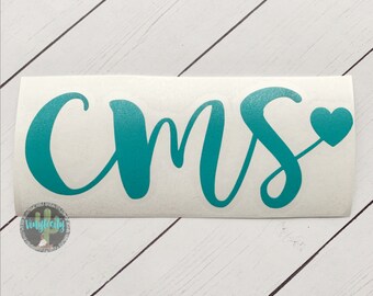 Initial Vinyl Decal | Lowercase Decal | Personalized Decal | Monogram Decal | Monogram Cup Decal | Car Decal | Vinyl Decal | Simple Decal