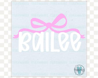 Personalized Bow Decal | Bow Name Decal | Bow Sticker | Girly Decals | Coquette Decal | Custom Stickers | Bow Decal for Tumbler, Car, Laptop