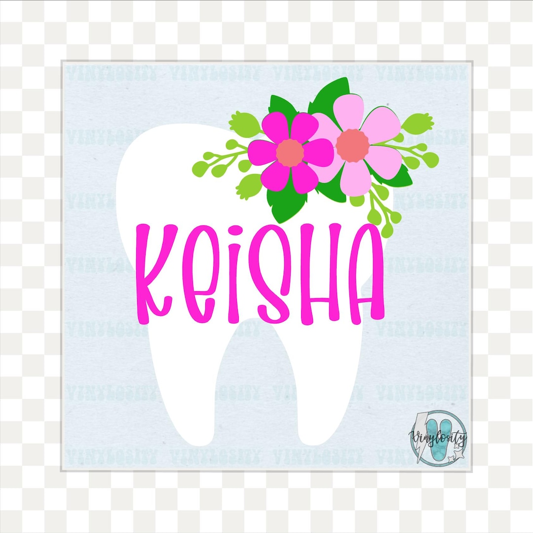 Floral Tooth Vinyl Decal | Dentist Monogram | Dental Hygienist Monogram ...