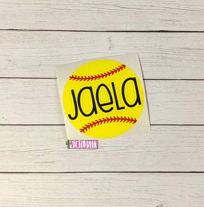 Softball Decal Softball Monogram Helmet Decal Softball Etsy