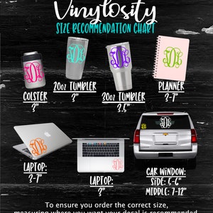 Initial Vinyl Decal Lowercase Decal Personalized Decal Monogram Decal Monogram Cup Decal Car Decal Vinyl Decal Simple Decal image 3