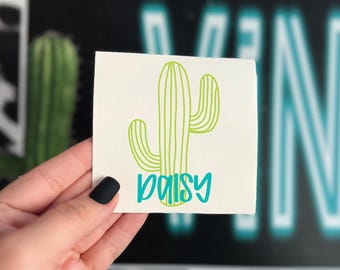 Personalized Cactus Vinyl Decal | Cactus Monogram | Cacti Sticker