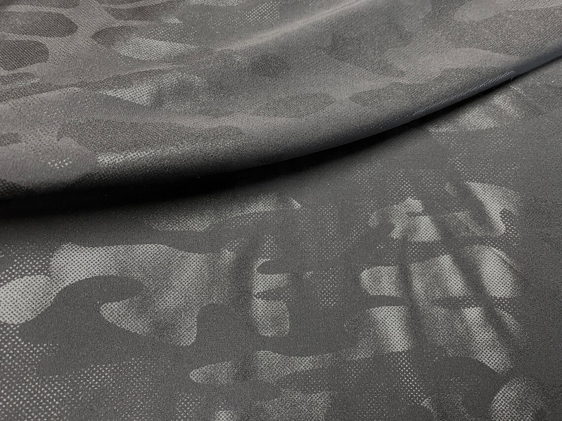 Wet Look Black Camouflage Stretch Nylon Spandex Fabric Best | Etsy