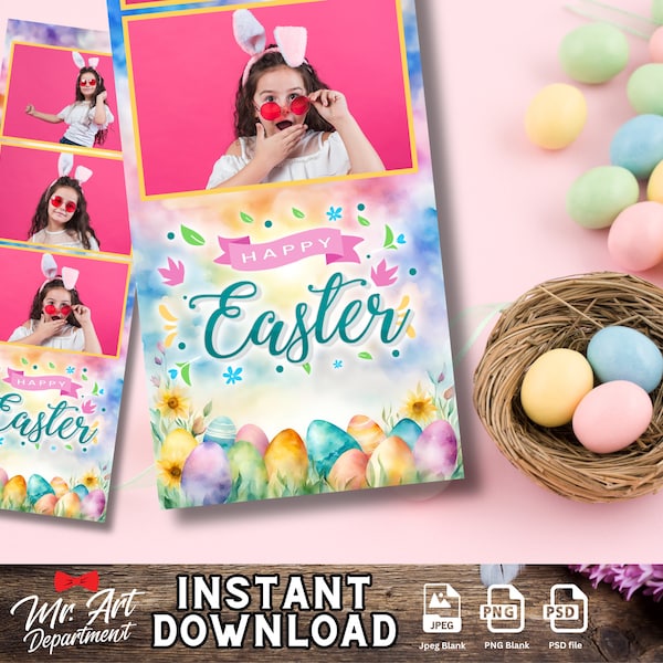 Happy Easter 2x6 Photo Booth Template