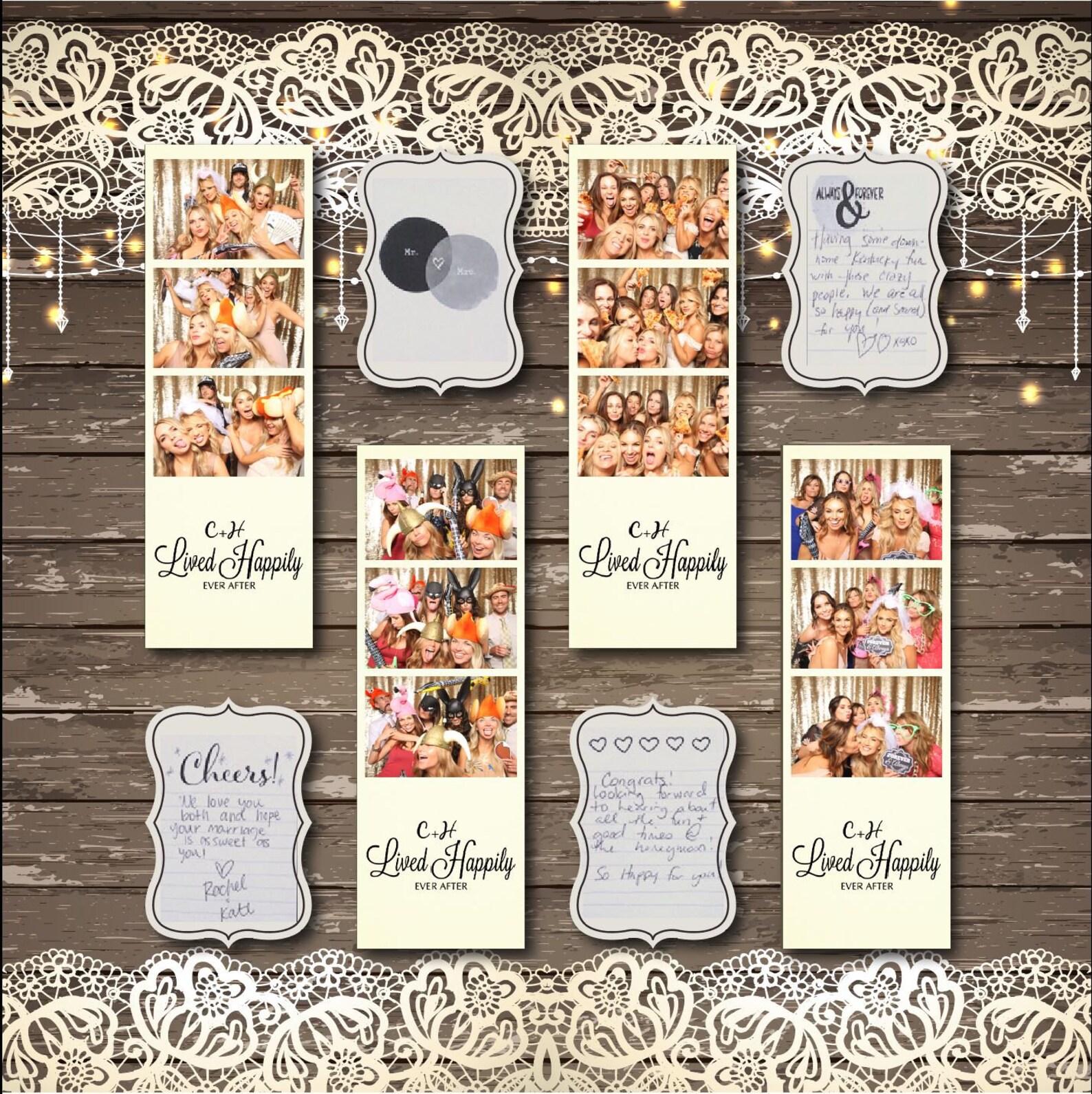 Photo Booth Album Printable Scrapbook Page for 2x6 Photos Etsy