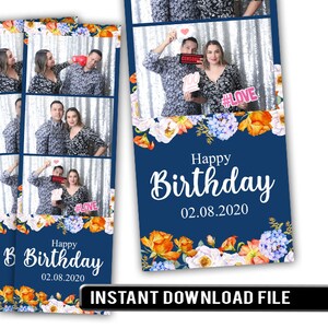 Floral Photo Booth Template, Photo Booth Template Wedding, Photo Booth Template Floral, Quinceanera Photo Booth Template, Photo Booth 2x6