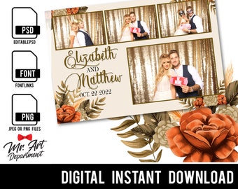 Perfect Fall Wedding Photo Booth Template, Wedding Photo Booth Template 4x6