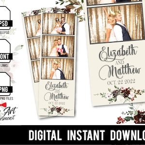 Modello per cabina fotografica da sogno di matrimonio autunnale, modello di cabina fotografica per matrimoni 2x6