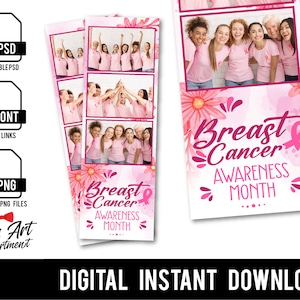 Evento benéfico contra el cáncer de mama 2x6 Photo Booth Card Versión 2