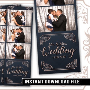 Luxury Photo Booth Template, Wedding Photo Booth Template, roses Photo Booth Template 2x6 Strip